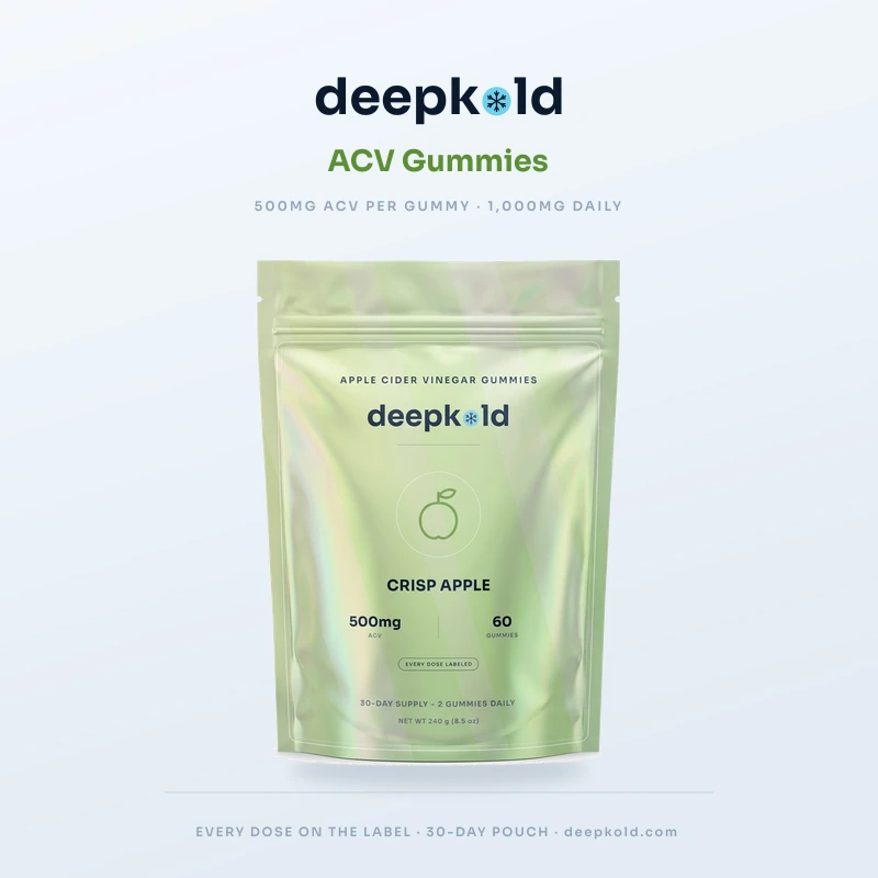 Deepkold Apple Cider Vinegar Gummies — 500 mg per gummy apple cider vinegar powder (with the mother)