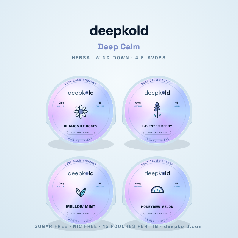 Deepkold Deep Calm nicotine-free pouch — 4 flavors