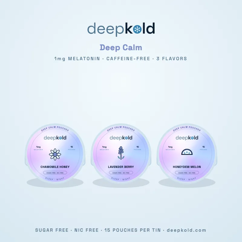 Deepkold Deep Calm nicotine-free pouch — 3 flavors