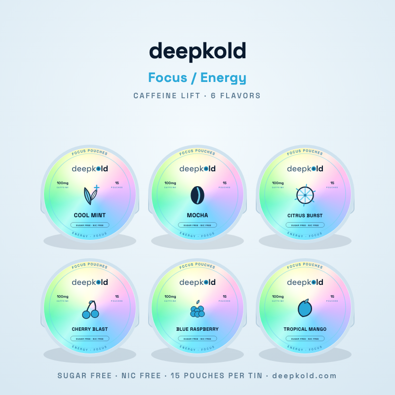 Deepkold Focus / Energy nicotine-free pouches — 6 flavors