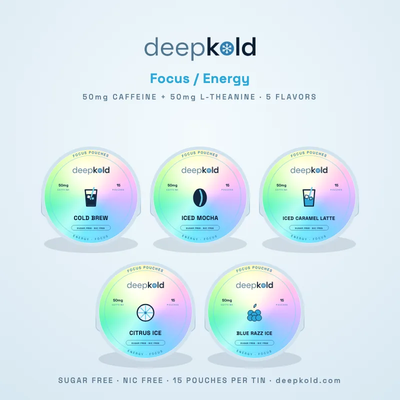 Deepkold Focus / Energy nicotine-free pouches — 5 flavors