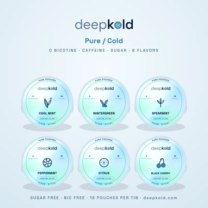 Deepkold Pure Cold nicotine-free pouch — 6 flavors