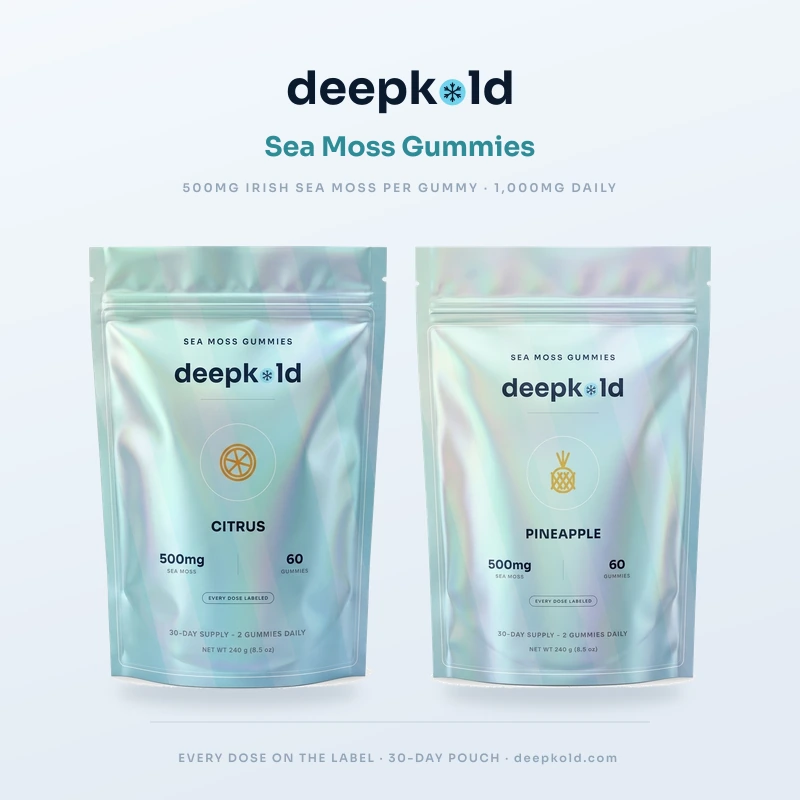 Deepkold Sea Moss Gummies — 500 mg per gummy organic irish sea moss
