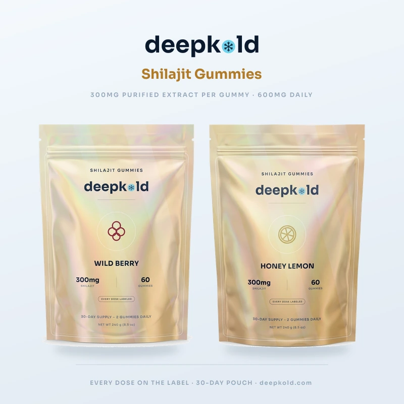 Deepkold Shilajit Gummies — 300 mg per gummy purified shilajit extract