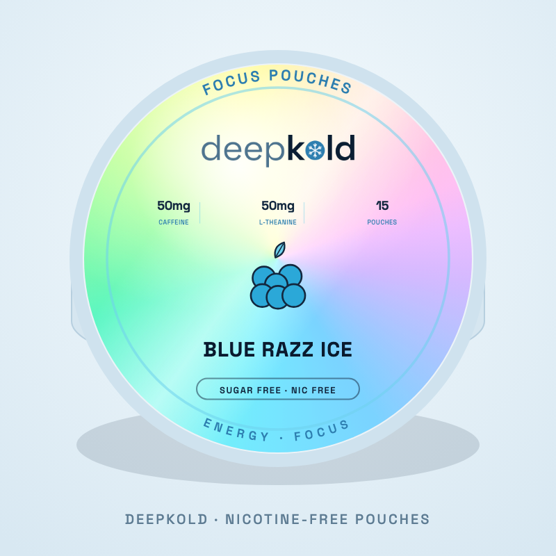 Blue Razz Ice nicotine-free nootropic pouch