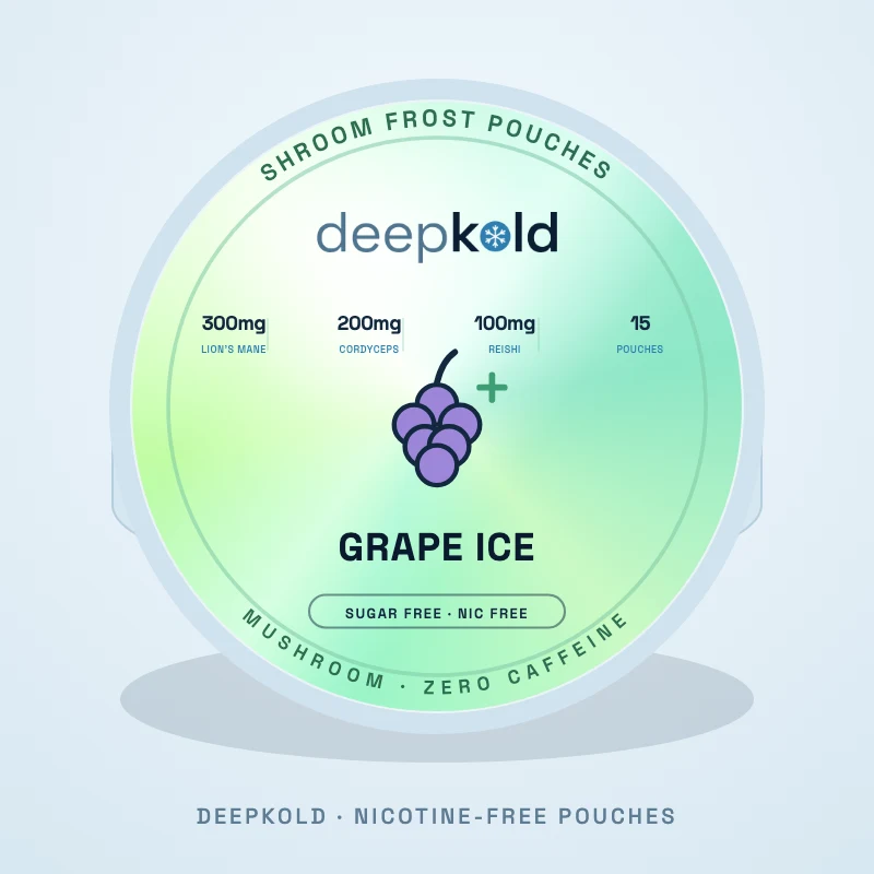 Grape Ice caffeine-free mushroom nootropic pouch