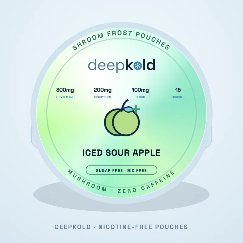 Iced Sour Apple caffeine-free mushroom nootropic pouch