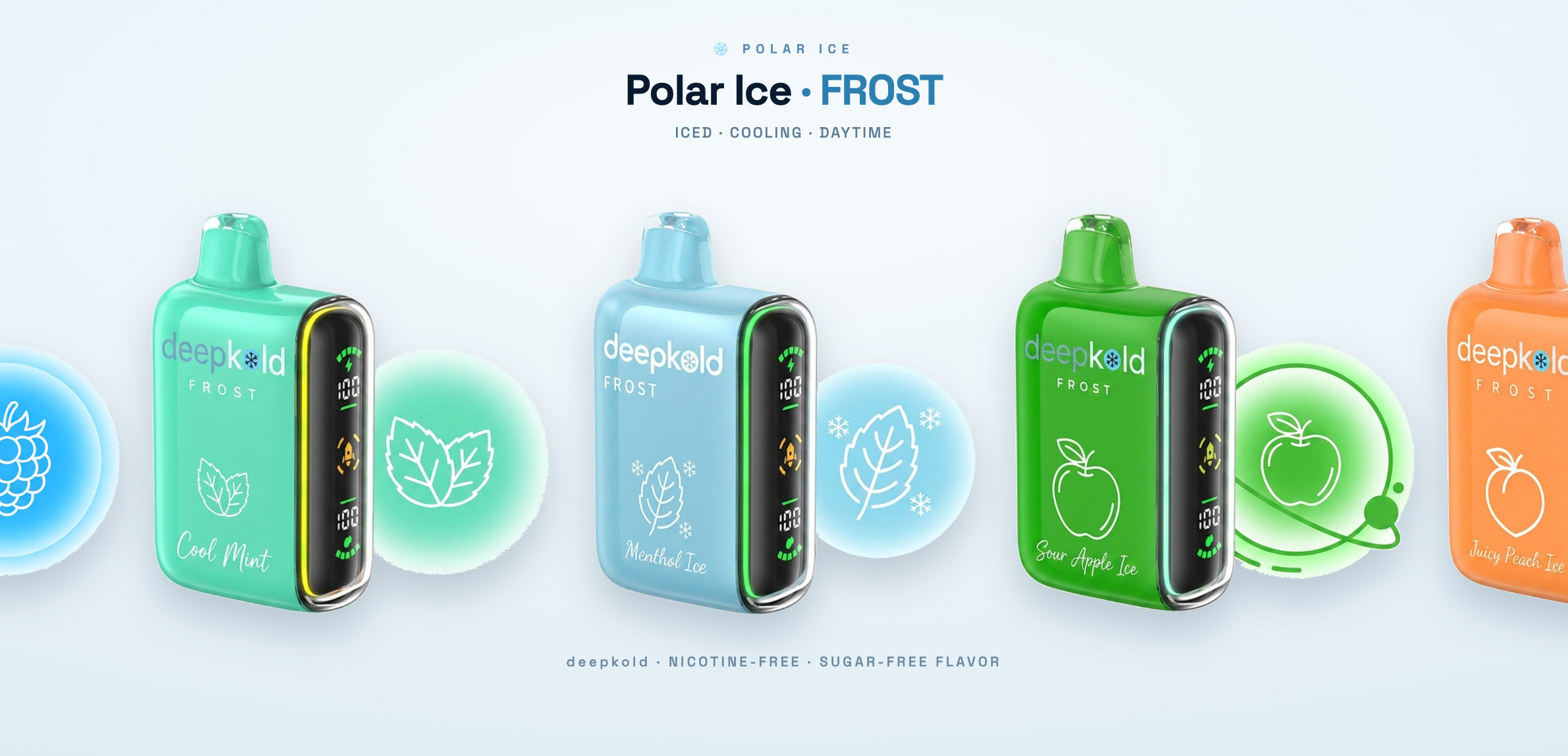 Deepkold Polar Ice / Frost nicotine-free vape — 7 flavors
